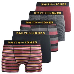 Smith & Jones Mens Kole Assorted Designs Boxer Shorts (Pack of 5) / Multicolored